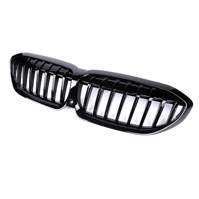 Hot Sale Gloss Black Dual Slat DIY Upper Front Bumper Mesh Grille Car Front Grille Fit for BMW Series 3 G20 2018