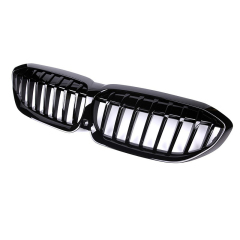 Hot Sale Gloss Black Dual Slat DIY Upper Front Bumper Mesh Grille Car Front Grille Fit for BMW Series 3 G20 2018