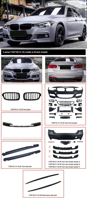 Smart Car Accessories M Tech Primer Front Rear Bumper Side Skirts Grille Body Kits Bodykit for BMW 3 Series F30 2012-2018,www.hongyangcorp.com,Smart Car Accessories M Tech Primer Front Rear Bumper Side Skirts Grille Body Kits Bodykit for BMW 3 Series F30 2012-2018