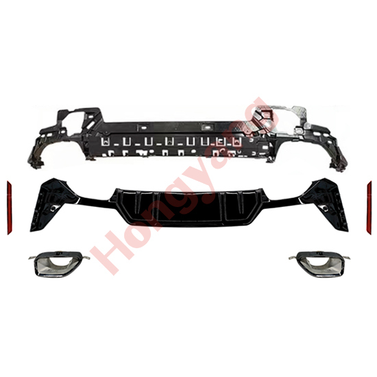 Car Bodykit Rear Bumper Rear Diffuser With Exhaust Pipe for BMW 3 Series G20 G28 Upgrade to 340D M-Tech 2023+