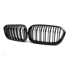 Auto Plastic Ornaments Carbon Look Dual Slat Front Bumper Mesh Grille Car Front Grille Fit for BMW Series 1 F20 2015-2018