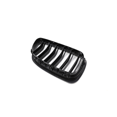 Carbon Look Dual Slat Repair Insert Installation Front Bumper Mesh Grille Car Front Grille Fit for BMW F10 2010-2017