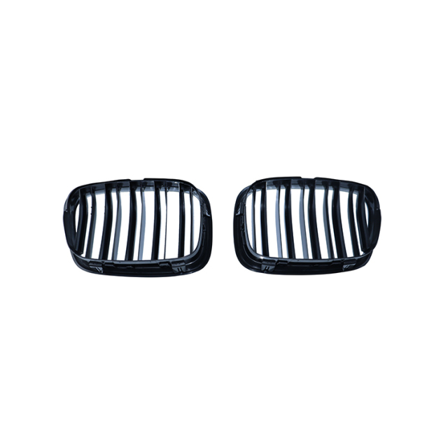 Auto Parts Gloss Black Dual Slat Front Bumper Mesh Guard Cover Grille Car Front Grille Fit for BMW Series 5 E39 2002-2004