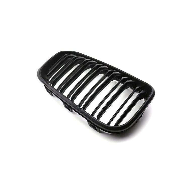 Auto Body Kits Matte Black Dual Slat Front Bumper Mesh Guard Grille Car Front Grille Fit for BMW Series 1 F20 2015-2018