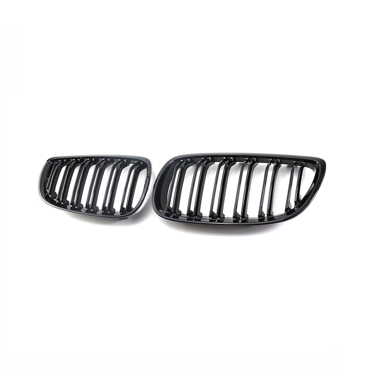 Car Parts Decoration Gloss Black Dual Slat Outer Front Bumper Mesh Grille Car Front Grille Fit for BMW E92 2006-2009