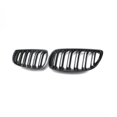 Car Parts Decoration Gloss Black Dual Slat Outer Front Bumper Mesh Grille Car Front Grille Fit for BMW E92 2006-2009