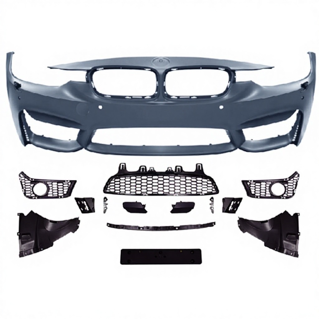Car Front Bumper Side Skirt Body Kits for Bmw 3 Series F30 F35 Upgrade to M3 2013-2018 With Fog Lamp Hole
