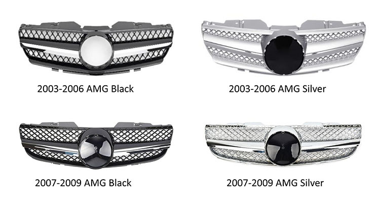 Designer Custom Car Accessories AMG Style Black/Silver Chrome Grill for Mercedes Benz SL Class R230 2003-2006 2007-2009,www.hongyangcorp.com,Designer Custom Car Accessories AMG Style Black/Silver Chrome Grill for Mercedes Benz SL Class R230 2003-2006 2007-2009
