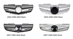 Designer Custom Car Accessories AMG Style Black/Silver Chrome Grill for Mercedes Benz SL Class R230 2003-2006 2007-2009,www.hongyangcorp.com,Designer Custom Car Accessories AMG Style Black/Silver Chrome Grill for Mercedes Benz SL Class R230 2003-2006 2007-2009