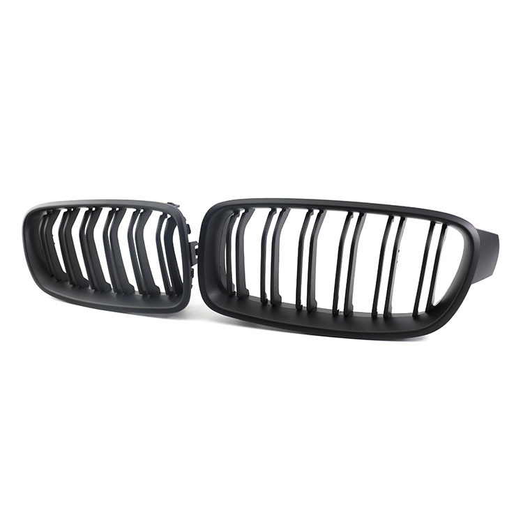Car Parts Decoration Matte Black Dual Slat Front Bumper Mesh Radiator Grille Car Front Grille Fit for BMW F30 F35 2012-IN