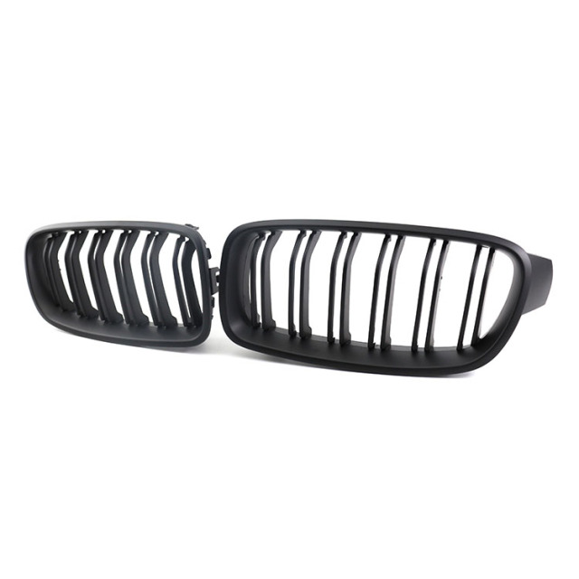 Car Parts Decoration Matte Black Dual Slat Front Bumper Mesh Radiator Grille Car Front Grille Fit for BMW F30 F35 2012-IN