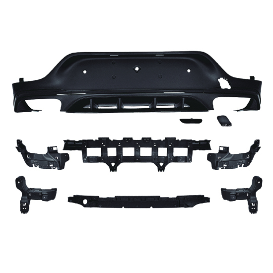Auto Parts Car  Body Kits Rear Bumper Rear Diffuser for Mercedes Benz Class GLC C253 Upgrade to Coupe63 2020-2022 Silver/Black,www.hongyangcorp.com,Auto Parts Car  Body Kits Rear Bumper Rear Diffuser for Mercedes Benz Class GLC C253 Upgrade to Coupe63 2020-2022 Silver/Black