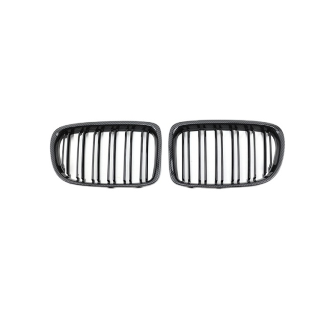 Carbon Look Double Slat Car Bumper Grille Fit for BMW X1 Series E84 2009-2016 Mesh Front Grille