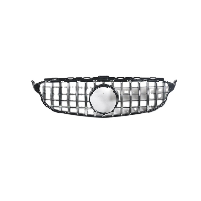 Car Bumper Grille Silver Front Grille for Mercedes Benz C Class W205 2015-2018 GTR Style,www.hongyangcorp.com,Car Bumper Grille Silver Front Grille for Mercedes Benz C Class W205 2015-2018 GTR Style