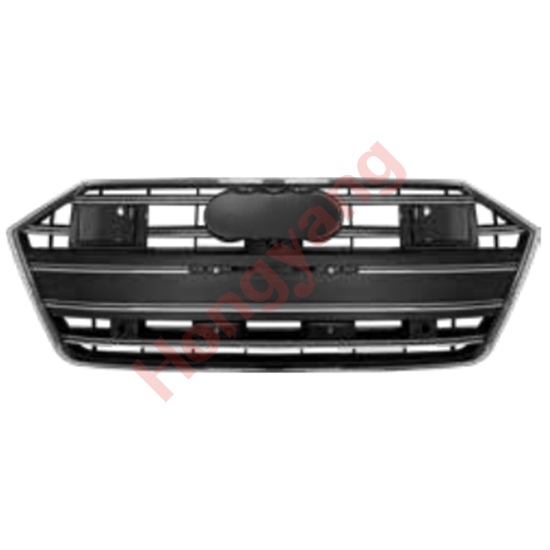Car Auto Spare Parts Bodykit Grille for Audi A7 Upgrade to S7 Matte Black Frame/Silver Strip/ACC 2019 2020 2021 2022 2023