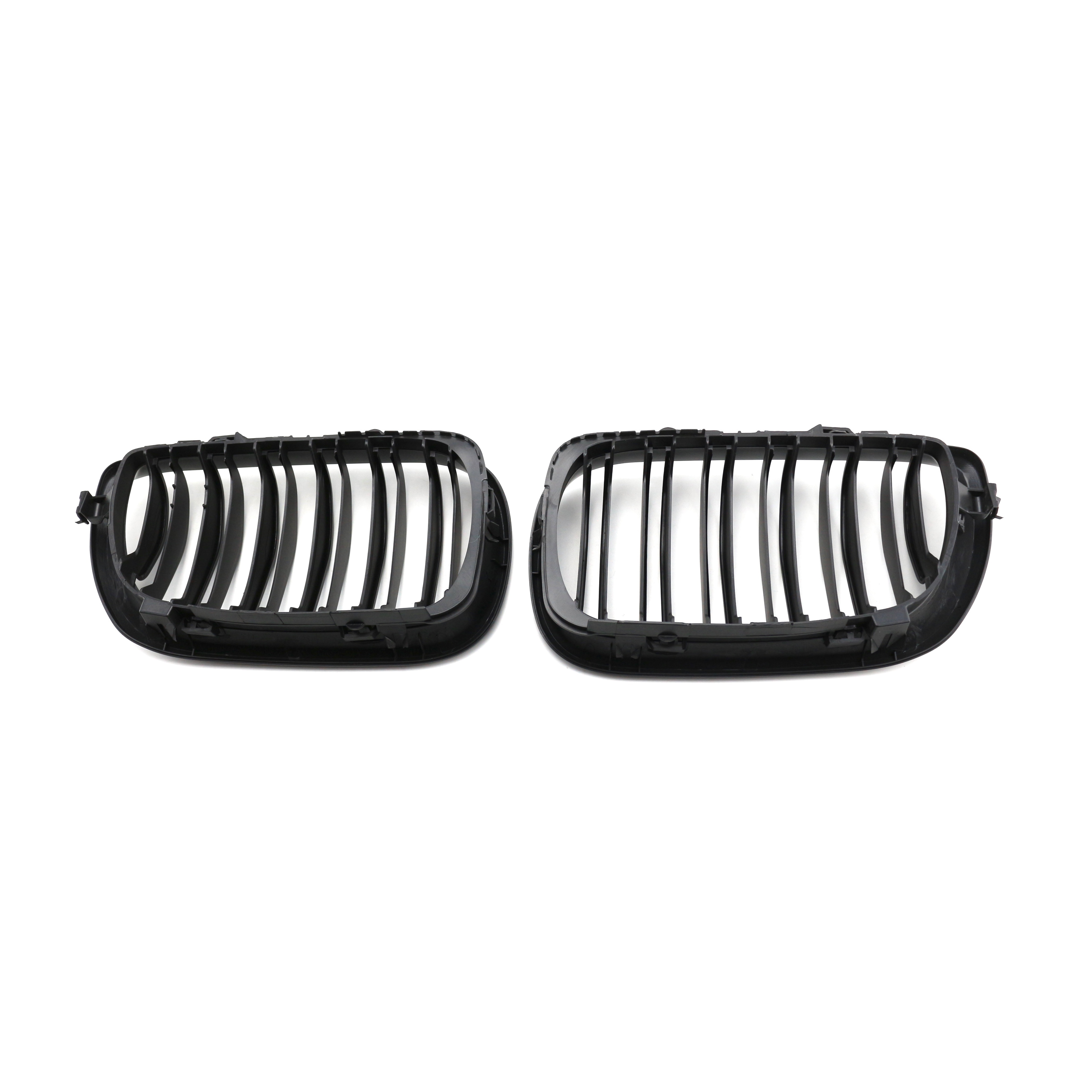 Auto Parts Matte Black Dual Slat Restoration OEM Front Bumper Mesh Grille Car Front Grille Fit for BMW E46 2002-2004