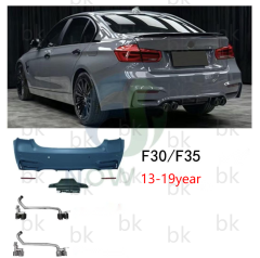 M3 rear bumper + carbon fiber exhaust
