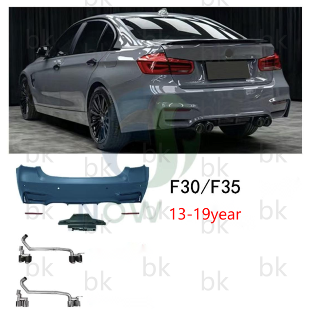 M3 rear bumper + carbon fiber exhaust