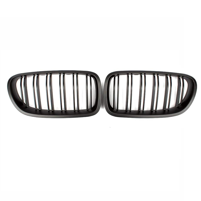 ABS Dual Slat Matte Black Car Front Grille for BMW 5 Series F10 F11 F18 2010-2017,www.hongyangcorp.com,ABS Dual Slat Matte Black Car Front Grille for BMW 5 Series F10 F11 F18 2010-2017