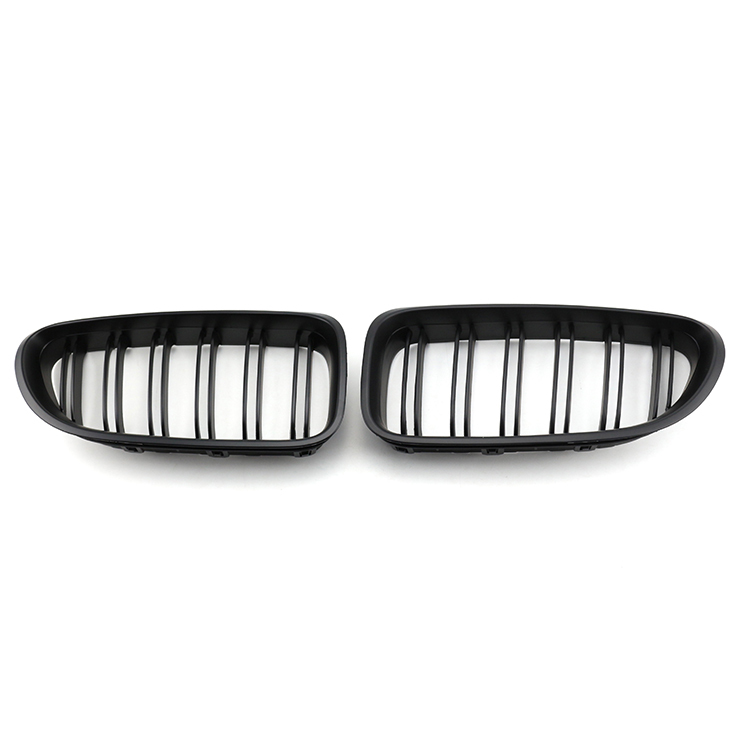 Matte Black Dual Slat Plastic Repair Front Bumper Mesh Guard Grille Car Grille for BMW Series 6 F06 F12 2012-2016
