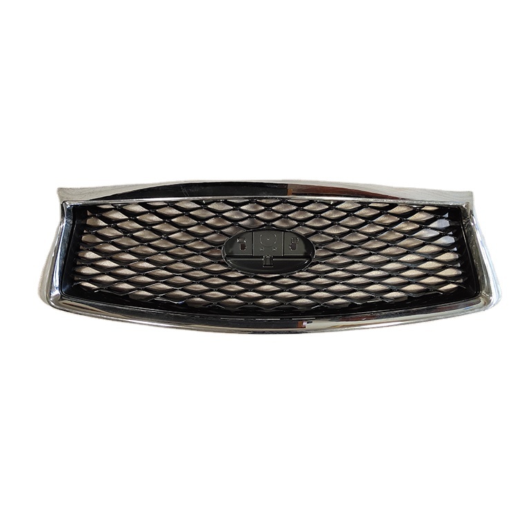 Auto Body Systems With Camera Hole Gray Inside Chromed Frame Black Carbon Look Car Front Grille for INFINITI Q50 2014-2021