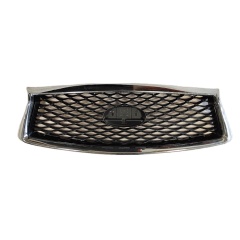 Auto Body Systems With Camera Hole Gray Inside Chromed Frame Black Carbon Look Car Front Grille for INFINITI Q50 2014-2021
