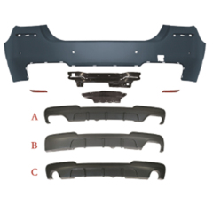 Auto Spare Parts Car Rear Bumper Assy Rear Diffuser Bodykit for BMW 5Series F10 F18 Modified to M-Tech 2011-2017
