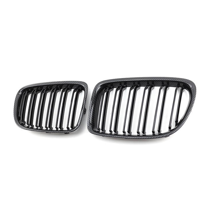 Carbon Look Double Slat Car Bumper Grille Fit for BMW X1 Series E84 2009-2016 Mesh Front Grille