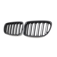 Carbon Look Double Slat Car Bumper Grille Fit for BMW X1 Series E84 2009-2016 Mesh Front Grille