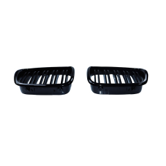 Best Car Accessories Car Front Grille Double Slat Gloss/Matte Black Carbon Look for BMW 5 Series E39 2002-2004