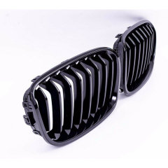 Single Slat Gloss Black Car Front Bumper Grille Fit for BMW 1 Series F20 2015-2017 Front Grille