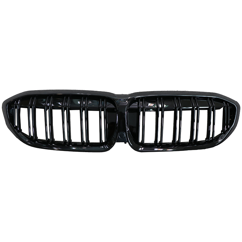 Hot Sale Gloss Black Dual Slat DIY Upper Front Bumper Mesh Grille Car Front Grille Fit for BMW Series 3 G20 2018