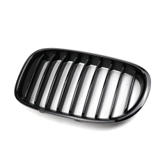 Car Parts Dealers Gloss Black Dual Slat Replacement Front Bumper Mesh Radiator Grille Car Grille Fit for BMW F01 2008-2015