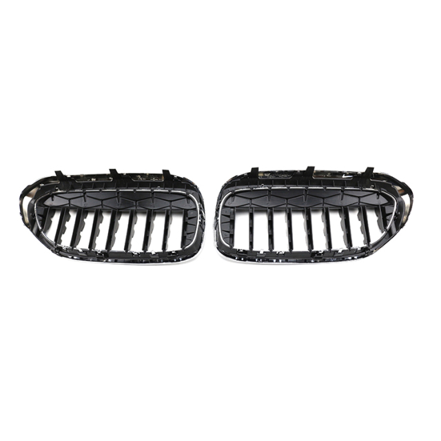 Car Auto Repair Parts Diamond Chrome Sliver Front Bumper Mesh Grille Car Front Grille Fit for BMW Series 5 G30 2017-2020