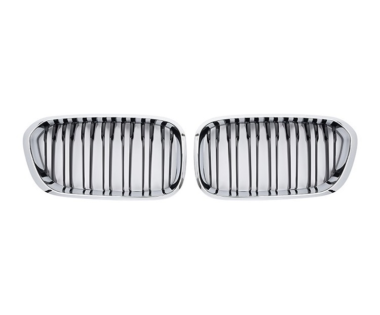 Automobile's Chromed Dual Slat Front Bumper Mesh Radiator Protector Grille Car Front Grille Fit for BMW E60 2003-2010
