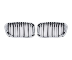 Automobile's Chromed Dual Slat Front Bumper Mesh Radiator Protector Grille Car Front Grille Fit for BMW E60 2003-2010