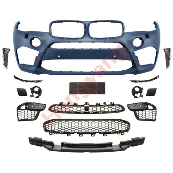 Car Auto Spare Parts Front Bumper Assy Front Lip Bodykit for BMW X6 Series F16 Modified to X6M 2014-2018,www.hongyangcorp.com,Car Auto Spare Parts Front Bumper Assy Front Lip Bodykit for BMW X6 Series F16 Modified to X6M 2014-2018
