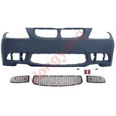 Car Modified Body Kit Rear With Diffuser Mirror Cover for BMW 3Series E90 Modified to M3 2005-2008 All Mesh Style