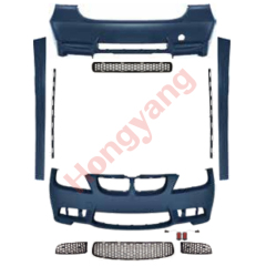 Car Modified Body Kit Rear With Diffuser Mirror Cover for BMW 3Series E90 Modified to M3 2005-2008 All Mesh Style