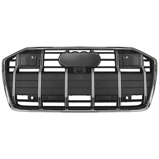 Car Auto Spare Parts Bodykit Grille for Audi A6 Upgrade to S6 Glossy Black Frame/Silver Strip/ACC 2019 2020 2021 2022 2023 2024