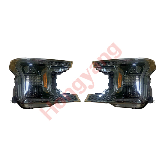 Auto Parts 2LS Halogen Lens Round Decorative Cover Head Lamp Headlights for Ford F150 2018-2020 Matte Black Decorative Cover