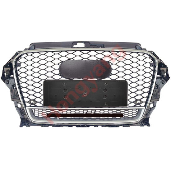 Car Auto Spare Parts Bodykit Grille for Audi A3 Upgrade to RS3 Silver 2014 2015 2016,www.hongyangcorp.com,Car Auto Spare Parts Bodykit Grille for Audi A3 Upgrade to RS3 Silver 2014 2015 2016