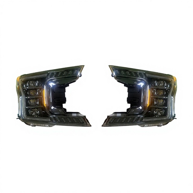 Auto Parts Y4LED Lens Round Decorative Cover White Day Light Head Lamp Headlights for Ford F150 2018-2020Chrome Decorative Cover