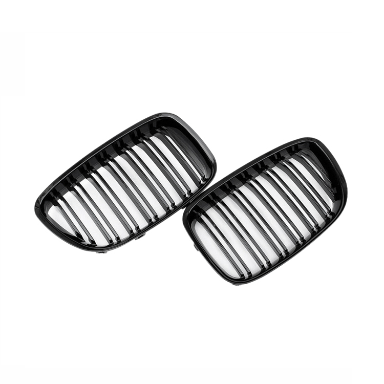 Gloss Black Dual Slat Classic Front Bumper Mesh Restoration Guard Protector Grille Car Grille Fit for BMW F07 2009-2016