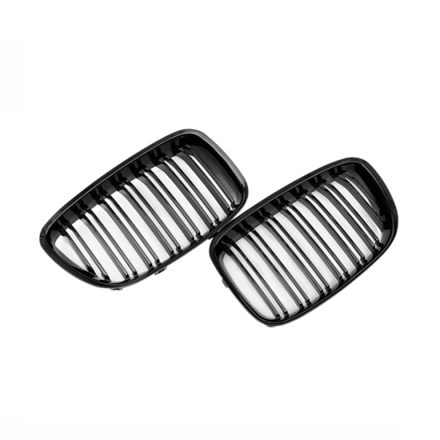 Gloss Black Dual Slat Classic Front Bumper Mesh Restoration Guard Protector Grille Car Grille Fit for BMW F07 2009-2016