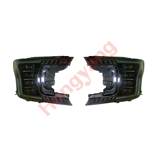 Auto Parts Y4LED Lens Round Decorative Cover White Day Light Head Lamp Headlights for Ford F150 2018-2020Chrome Decorative Cover