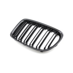 Carbon Look Double Slat Car Bumper Grille Fit for BMW X1 Series E84 2009-2016 Mesh Front Grille