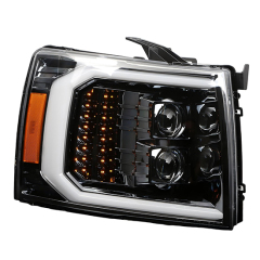 Car Body Kits Headlight 2LED Lens White Day Light Matte Black & Chrome Plated Decorative Frame for Chevrolet GMC 2007-2013,www.hongyangcorp.com,Car Body Kits Headlight 2LED Lens White Day Light Matte Black & Chrome Plated Decorative Frame for Chevrolet GMC 2007-2013