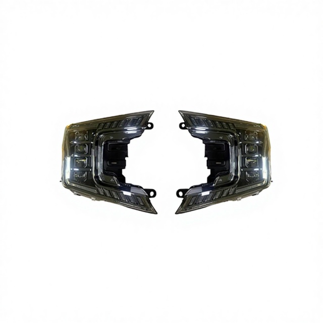 Auto Parts F Style  4LED Lens Round Decorative Cover Head Lamp Headlights for Ford F150 2018-2020 Chrome Plated Decorative Frame