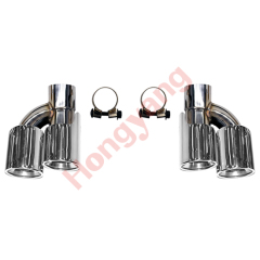 Auto Parts Car Rear Bumper Exhaust Pipe for BMW 6Series F06 F12 F13 Modified to M6 2011-2018 H Style A.Silvery/B.Carbon Fiber